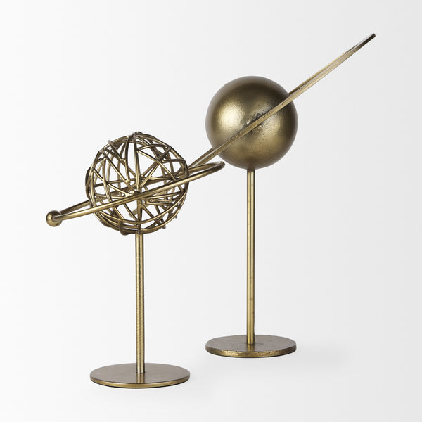 Atlas 15.0L x 7.0W x 16.0H Gold Metal Solar System Ornament