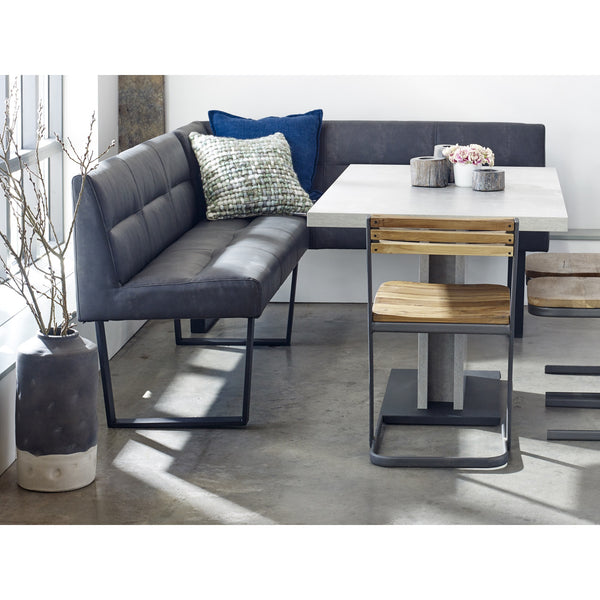 Moe's Hanlon 4-Seater Corner Bench Dark Grey
