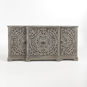 Harmony Solid Wood Breakfront Cabinet - Vintage Gray
