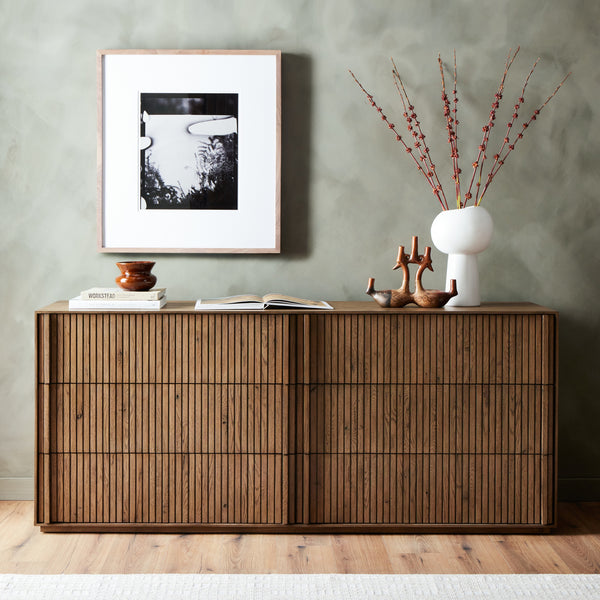 Leo 6 Drawer Dresser in Rustic Grey