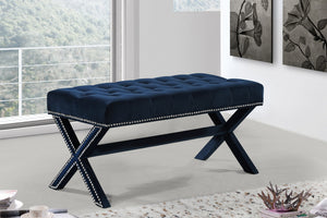 Herbert Bench In Navy Velvet