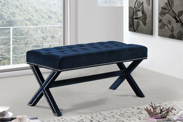 Herbert Bench In Navy Velvet