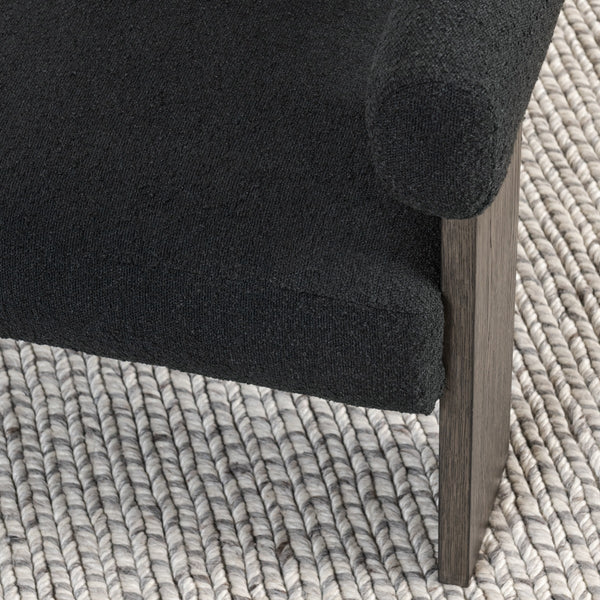 Julina Upholstered Accent Chair with Oak Frame - Charcoal