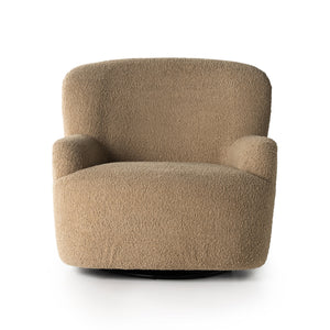 Kadon Swivel Chair In Sheepskin Camel