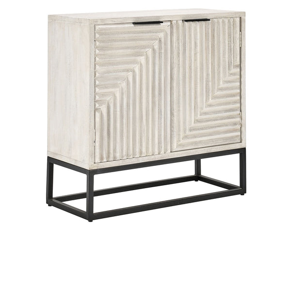 Flint Solid Wood Cabinet in Coastal White