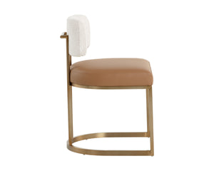 LARISSA DINING CHAIR - NAPA COGNAC / RHEA LIGHT BARLEY