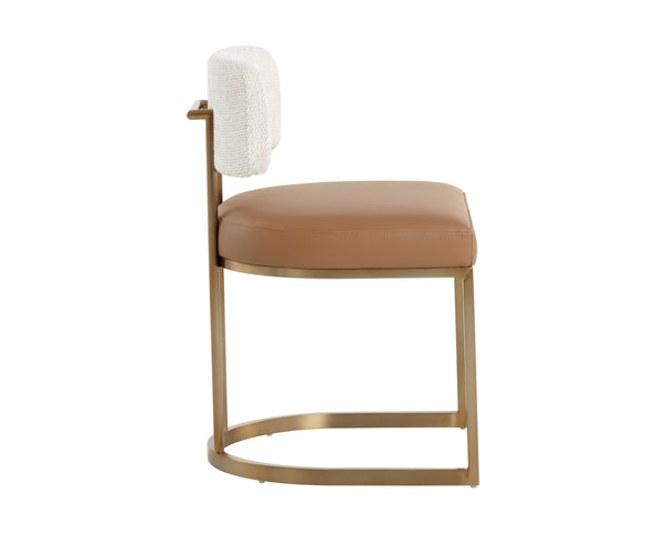 LARISSA DINING CHAIR - NAPA COGNAC / RHEA LIGHT BARLEY