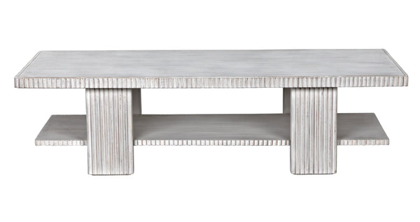 Humphrey Mahogany Coffee Table in White Wash Finish
