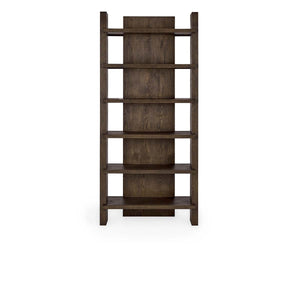 Doku Solid Oak Wood Bookcase with Ample Shelving