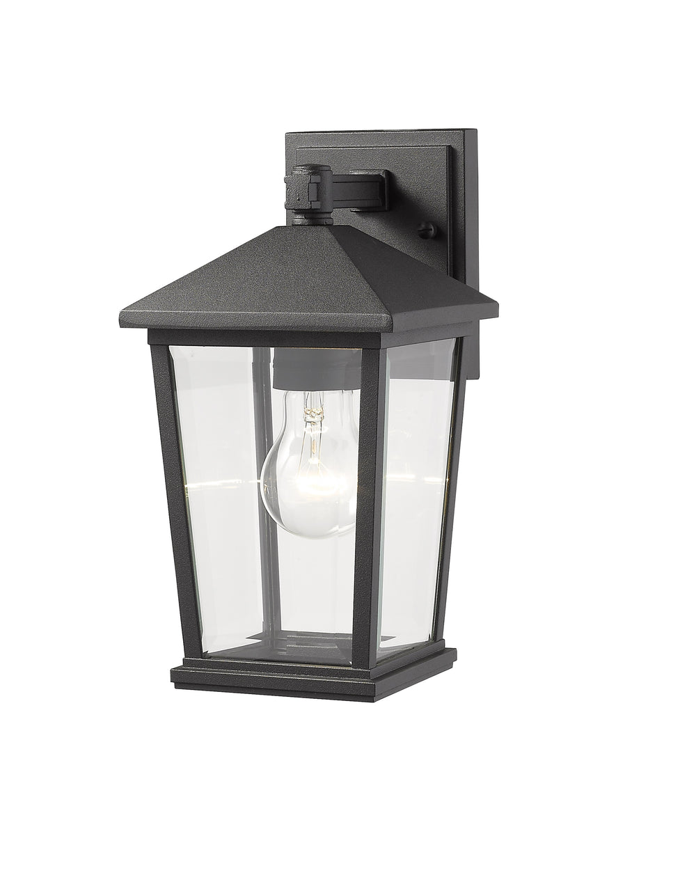 Beacon 1 Light Outdoor Wall Sconce in Black Finish