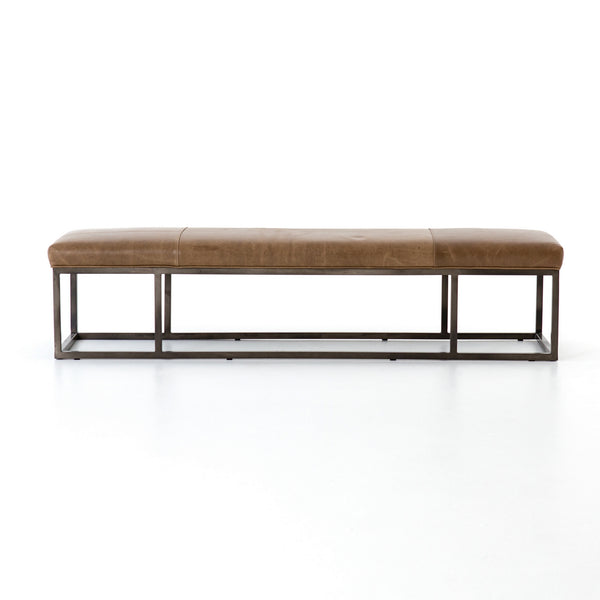 Beaumont Leather Bench-Warm Taupe Dakota