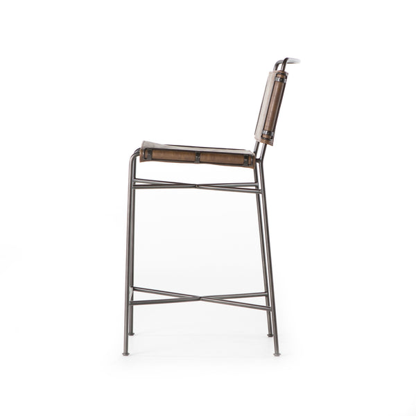Wharton Stool In Distressed Brown In Counter