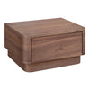 Moe's Round Off Small Nightstand in Walnut