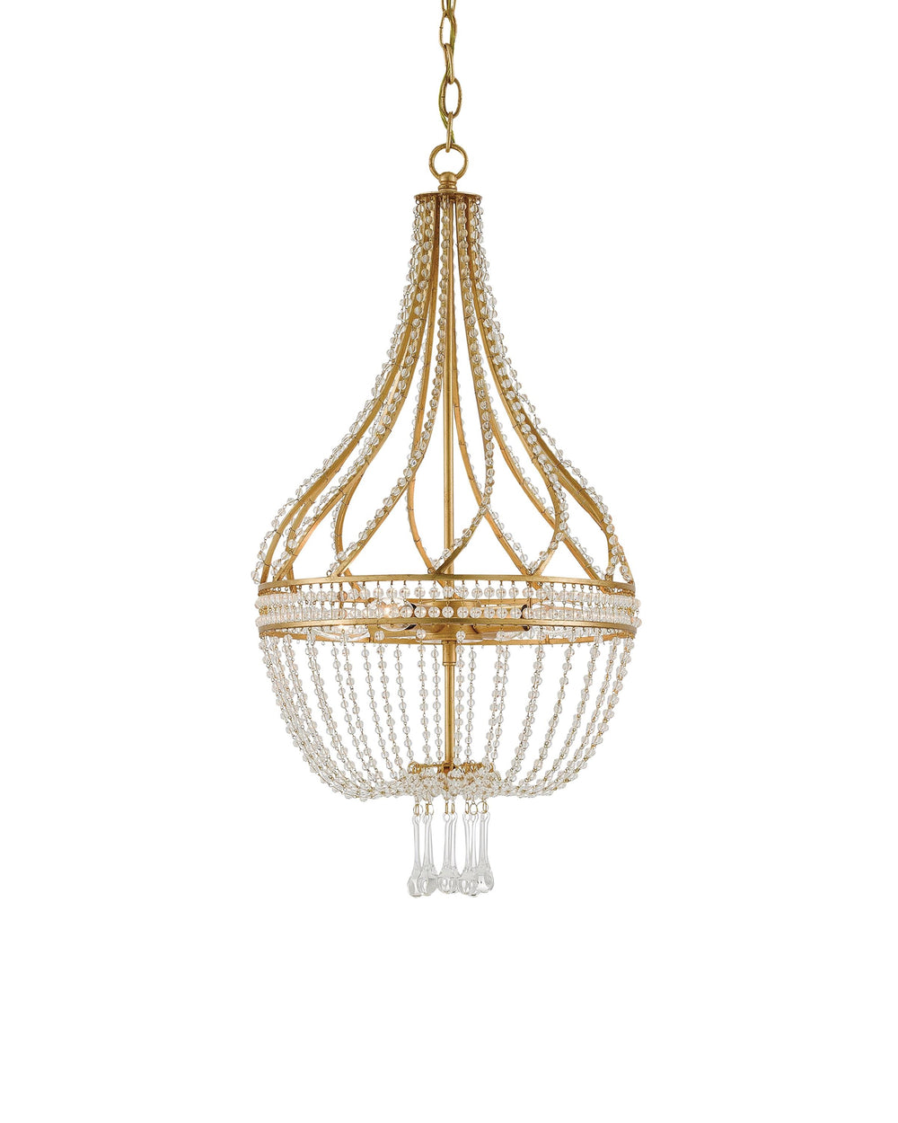 Ingénue Gold Chandelier In Antique Gold Leaf