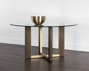 Rejane Dining Table Base - Gold - Raw Umber