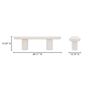 Moe's Rocca Bench in Cream Finish