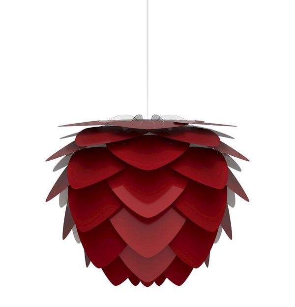 Aluvia Medium Plug-In Pendant in Ruby with White Cord