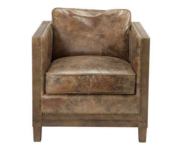 Moe's Darlington Club Chair in Light Brown Leather