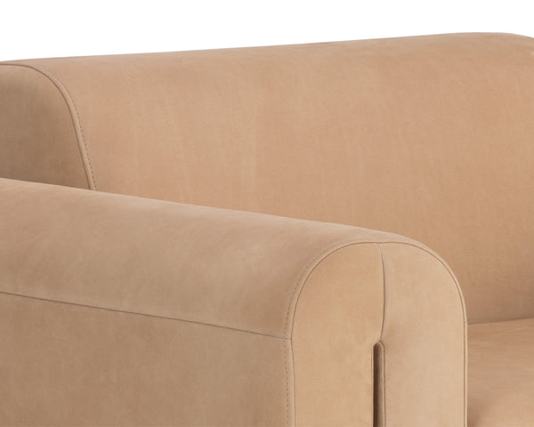 ROMER ARMCHAIR - DISTRESSED BROWN - NUBUCK TAN LEATHER