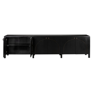 Weston Sideboard, Hand Rubbed Black with Light Brown Trim