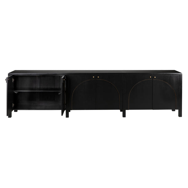 Weston Sideboard, Hand Rubbed Black with Light Brown Trim