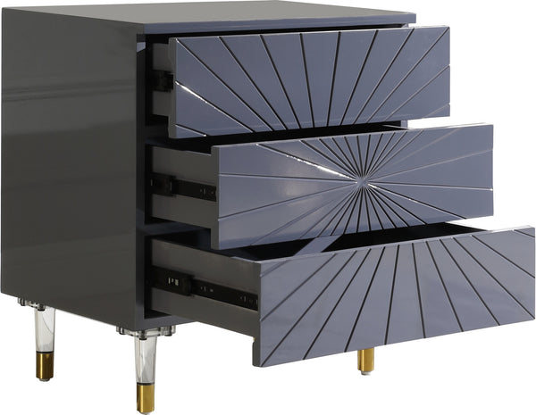 Darryl Side Table In Grey Lacquer