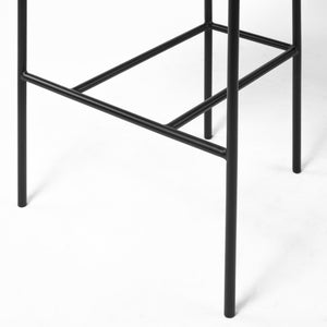 Parker Gray Fabric Seat Black Metal Bar Stool