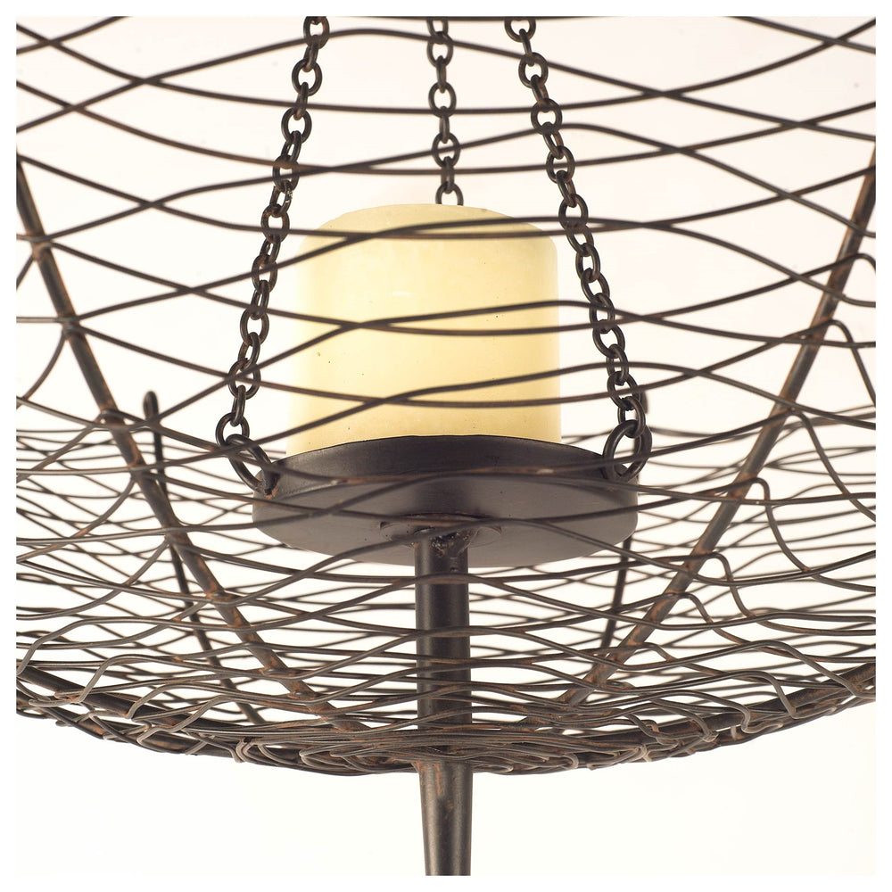 Rihanna III Large Black Metal Umbrella Candle Holder Lantern