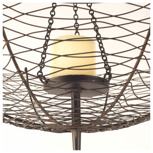 Rihanna III Large Black Metal Umbrella Candle Holder Lantern