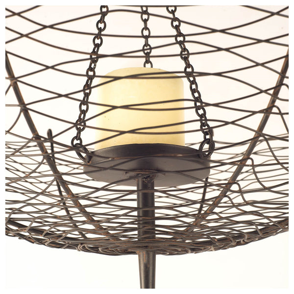 Rihanna III Large Black Metal Umbrella Candle Holder Lantern