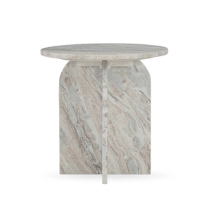 Reilly Marble Round Accent Table Small - Rusty Gray