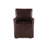 Peabody Brown Leather Wheeled Armchair
