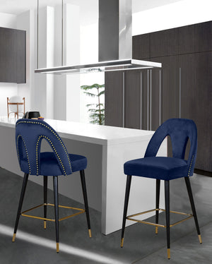 Kimberly Stool In Navy Velvet