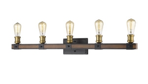Kirkland 5 Light Vanity in Rustic Mahogany Finish