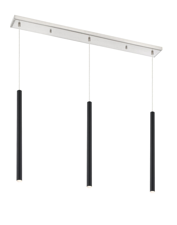 Forest 3 Light Island/Billiard in Brushed Nickel Finish