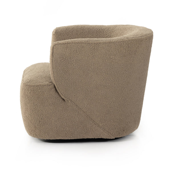 Mila Swivel Chair In Sheepskin Camel