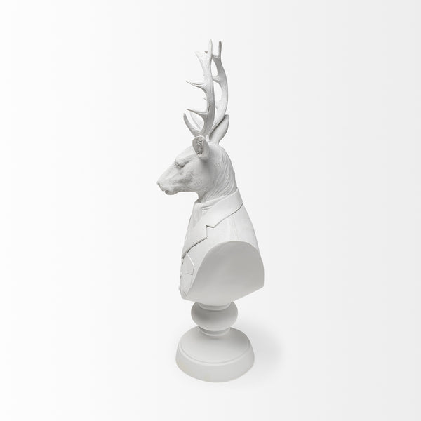 Mozart 8L x 6W White Resin Deer In A Suit