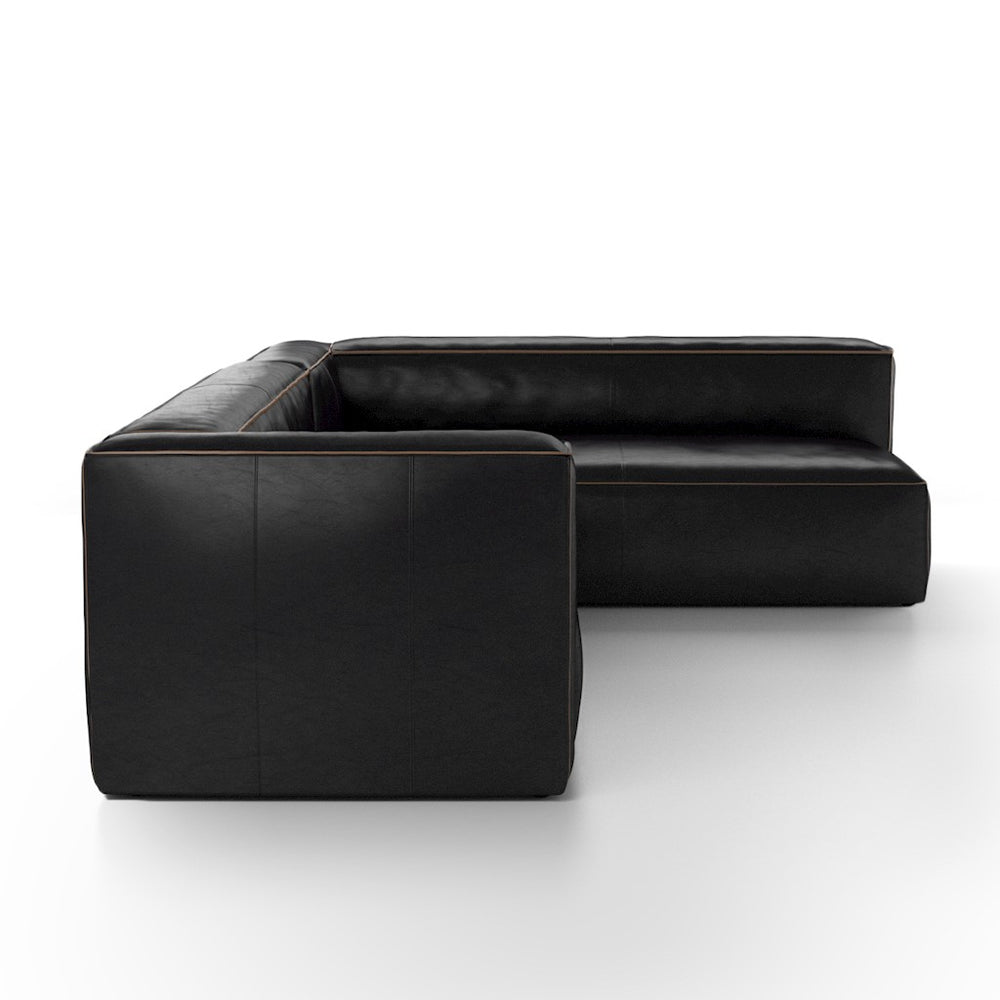 NOLITA 2-PIECE SECTIONAL-RIDER BLACK