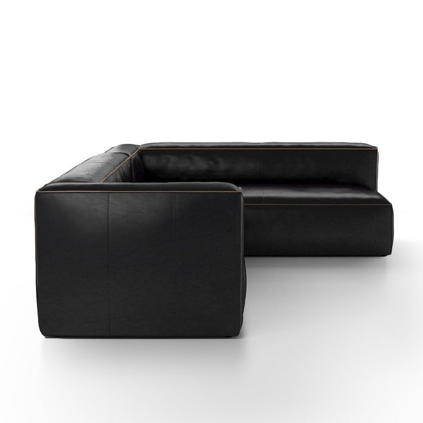 NOLITA 2-PIECE SECTIONAL-RIDER BLACK
