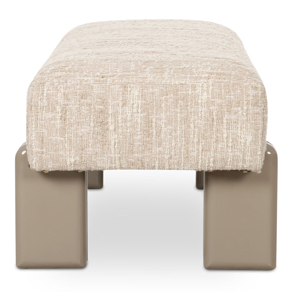 Priya Bench Off White with High-Gloss Iron Legs