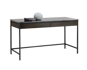 Stamos Desk - Black - Light Grey Marble / Charcoal Grey