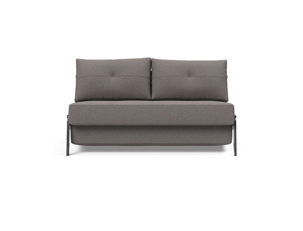 CUBED FULL SOFA BED in MIXED DANCE GREY FABRIC WITH Chrome legs 521