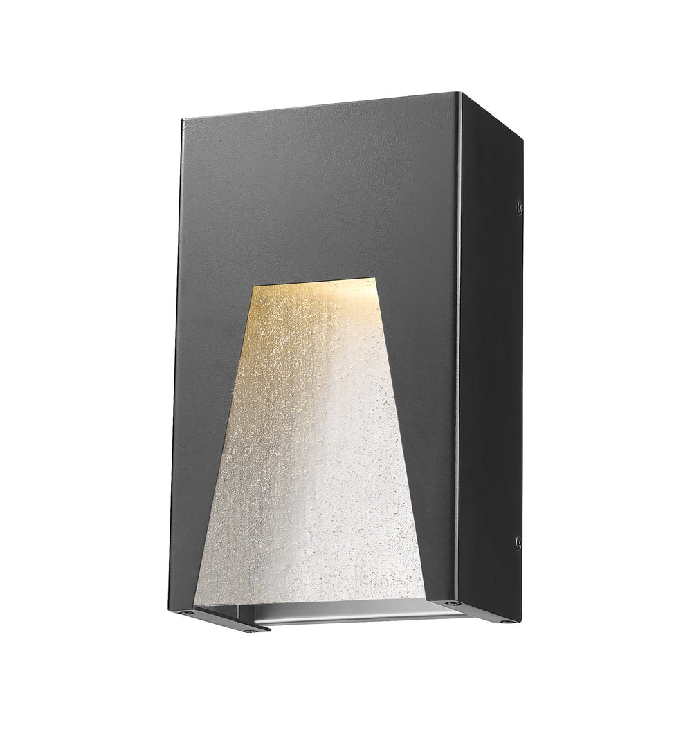 Millenial 1 Light Outdoor Wall Light in Black Silver Finish