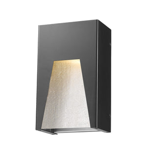 Millenial 1 Light Outdoor Wall Light in Black Silver Finish