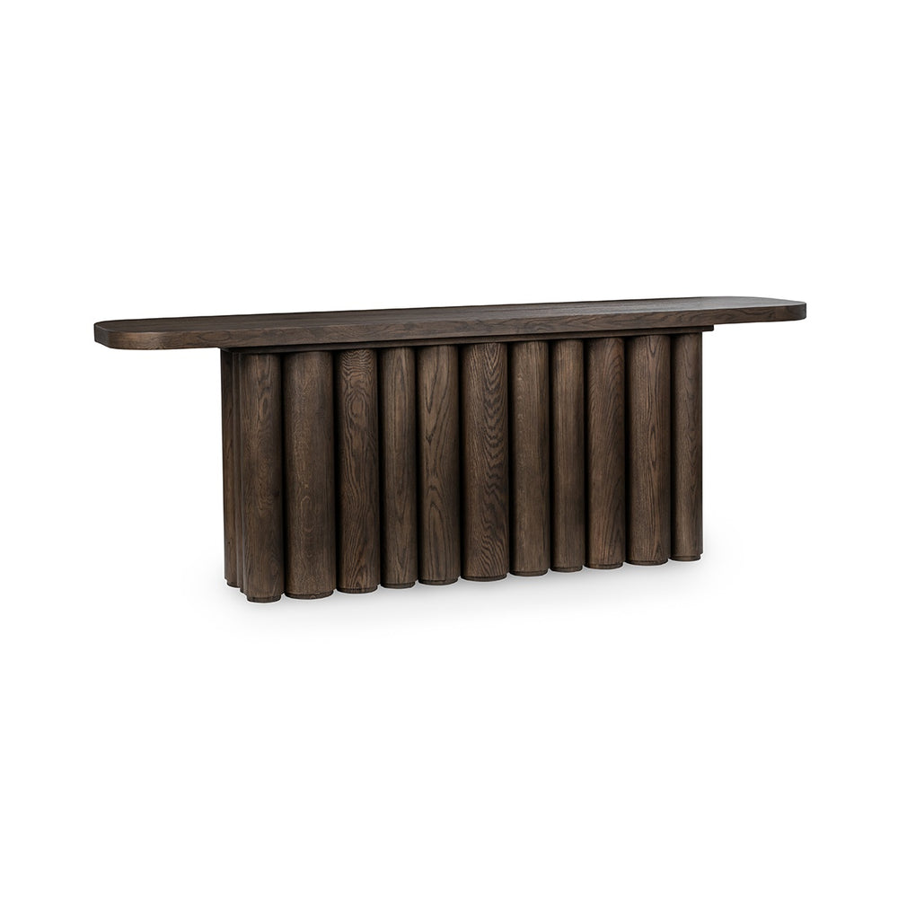 Tiber Solid Wood Console Table - Toasted Brown