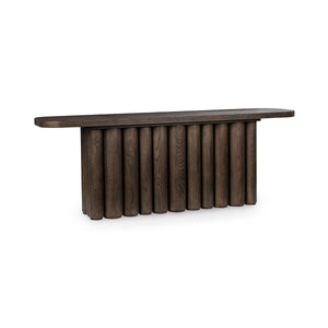 Tiber Solid Wood Console Table - Toasted Brown