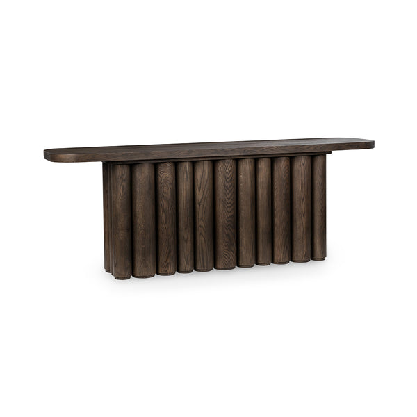 Tiber Solid Wood Console Table - Toasted Brown