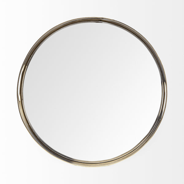 Serkis 15L x 15W Gold Metal Mirrored Base Round Tray