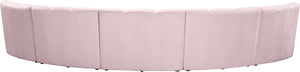 Lynda 5pc. Modular Sectional In Pink Velvet