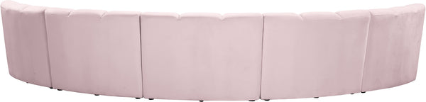 Lynda 5pc. Modular Sectional In Pink Velvet